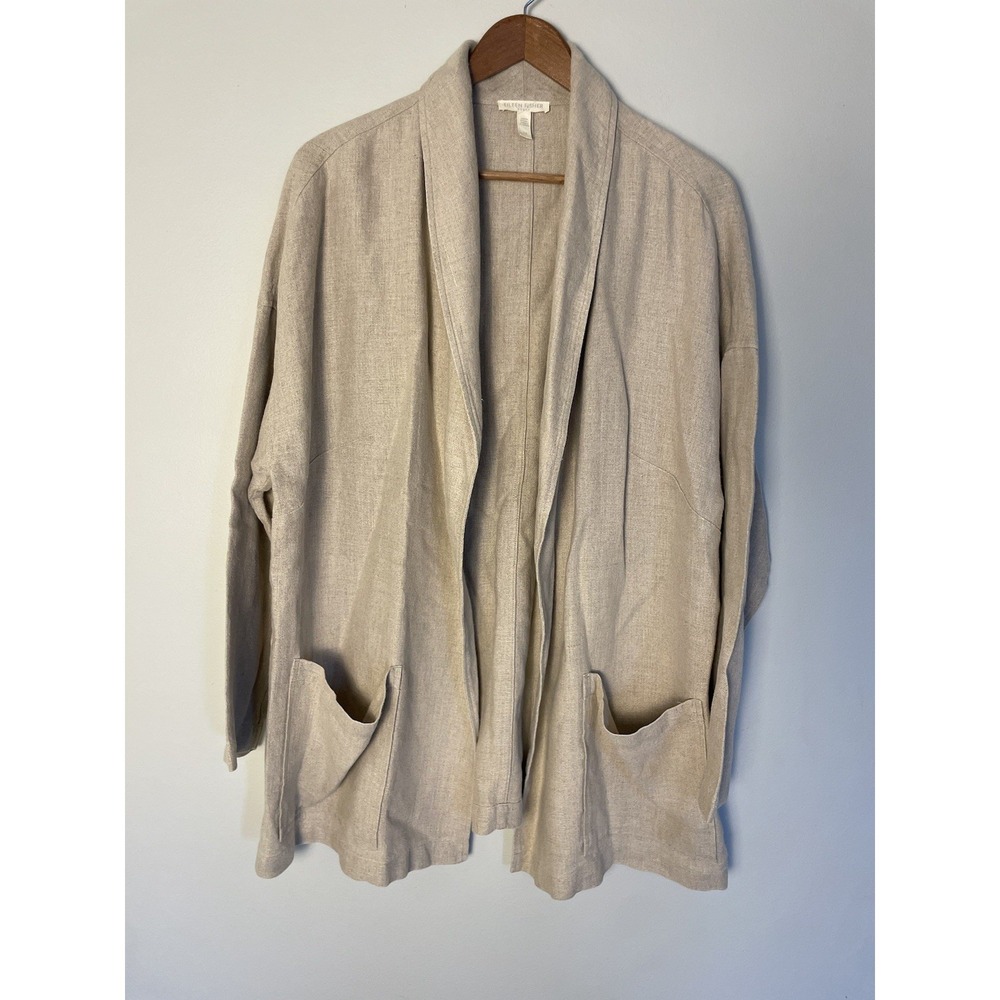 Eileen Fisher 100% Organic Linen Jacket Outfit Topper. Size 1X. Old Money.